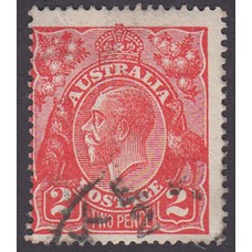 Australian    King George V    2d Red  Single Crown WMK Plate Variety 16R19..
